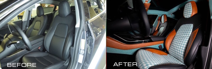 So sánh nội thất chiếc Tesla Model 3 trước và sau khi độ bởi Vilner Garage