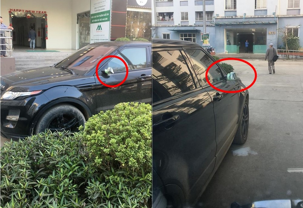 Range Rover Evoque bị kẻ gian vặt cặp gương hơn trăm triệu đồng tại chung cư ở Hà Nội