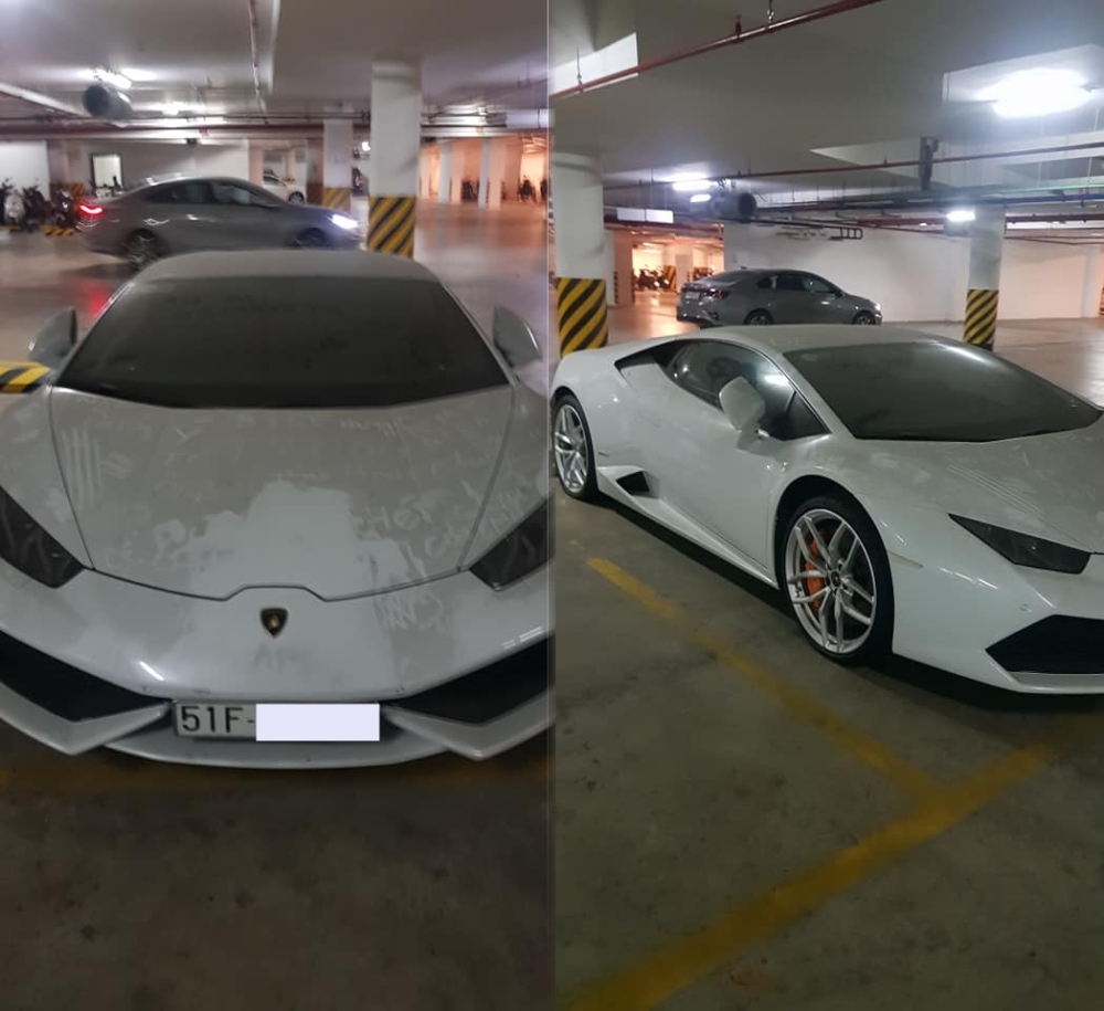 Lamborghini Huracan từng rao bán 11,5 tỷ đồng bị bắt gặp phủ bụi dày đặc ở ngoại thất trong hầm gửi xe