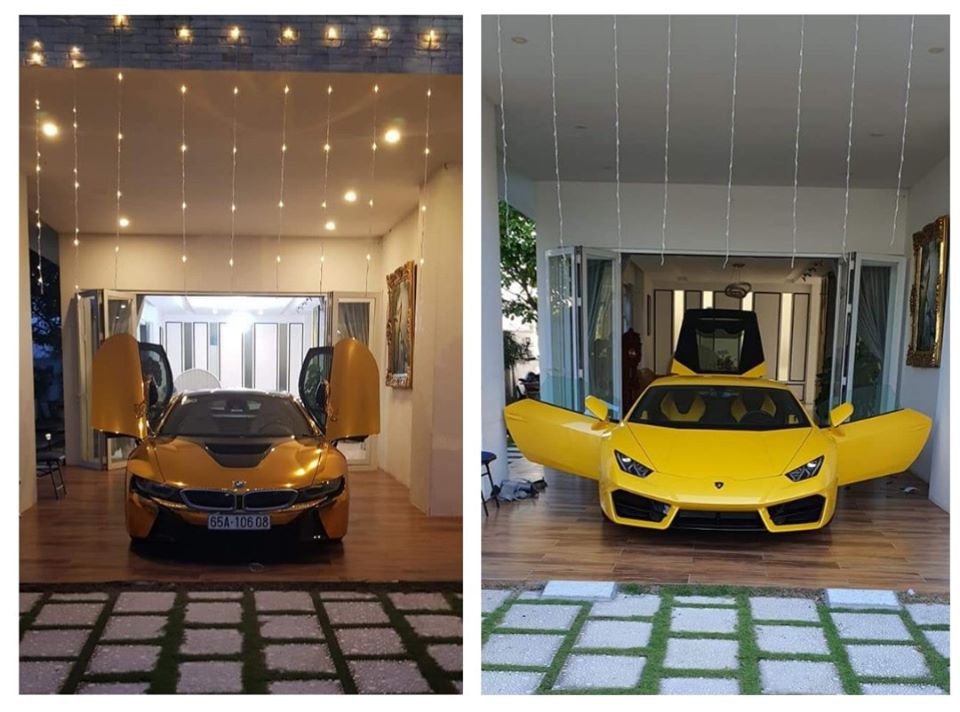 Trước khi tậu siêu xe Lamborghini Huracan LP580-2 màu vàng, doanh nhân Cần Thơ từng mua BMW i8 và dán đề-can crôm vàng