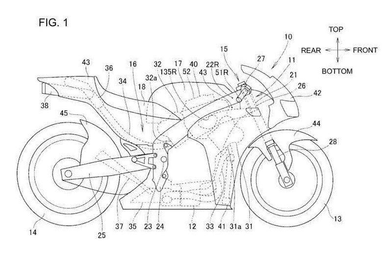 Thiết kế xe mô tô động cơ V4 của Honda