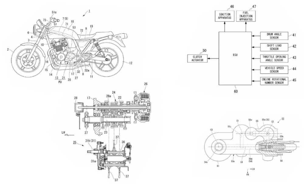 Bản vẽ thiết kế hộp số côn bán tự động của Honda