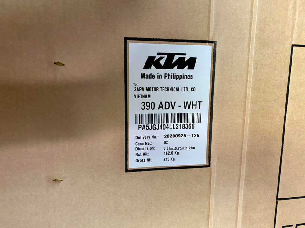 KTM 390 Adventure được nhập khẩu từ Philippines về Việt Nam