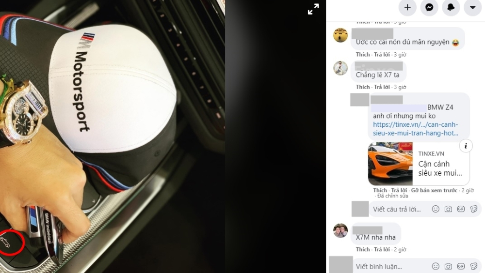 Minh Nhựa chia sẻ hình ảnh một chiếc xe BMW khiến bạn bè đoán là BMW X7