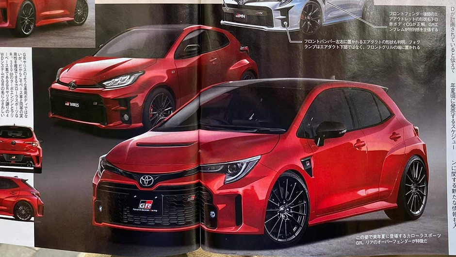 Phác họa thiết kế đầu xe của Toyota GR Corolla 2022