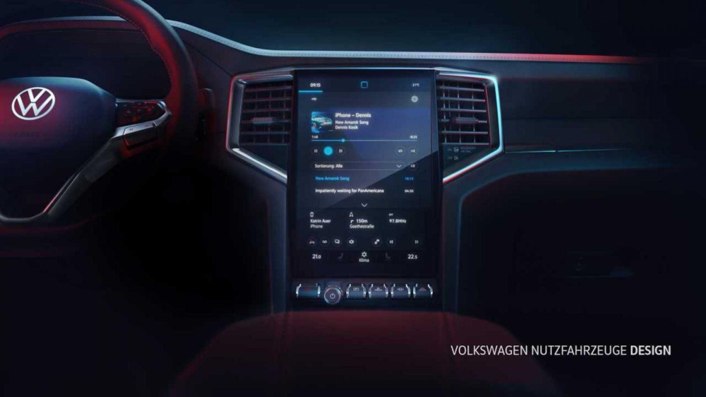 Volkswagen Amarok 2023 dùng màn hình cảm ứng 12 inch nằm dọc giống Ford Ranger mới