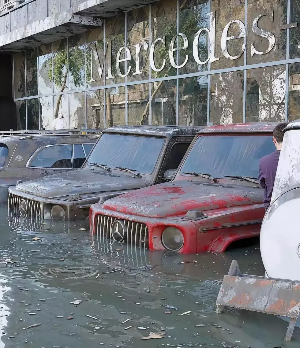 Những chiếc SUV hạng sang được mệnh danh ông hoàng việt dã Mercedes-Benz G-Class bị nước ngập đến nửa lưới tản nhiệt
