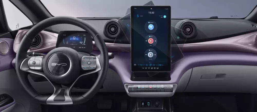 Màn hình cảm ứng trung tâm của BYD Dolphin có thể xoay 90 độ Màn hình cảm ứng trung tâm của BYD Dolphin có thể xoay 90 độ
